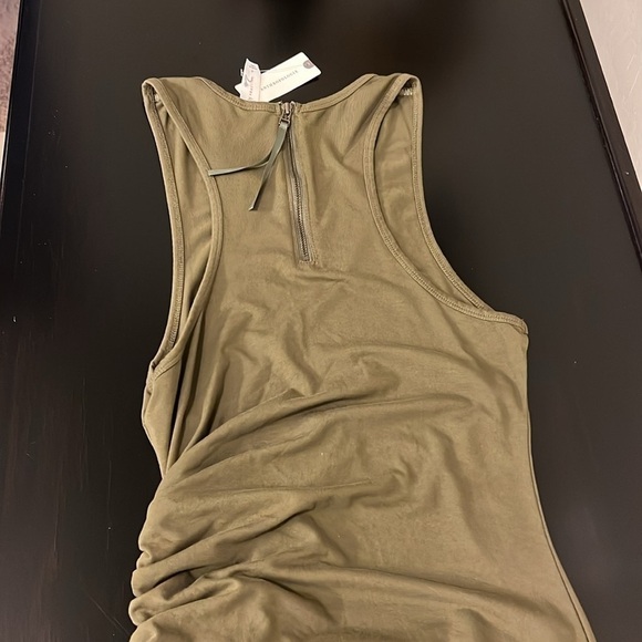 Daily Practice asymmetric tank top dress with ruched waist, color moss, sz S,NWT - Picture 13 of 14